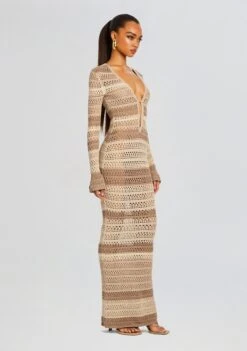 Lilith Knit Crochet Maxi Dress -LUCY Clothing Shop 24 03 26 LILITHMAXIDRESS BEIGESTRIPE 443 ECOMM ECOMM