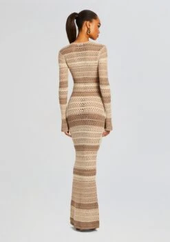 Lilith Knit Crochet Maxi Dress -LUCY Clothing Shop 24 03 26 LILITHMAXIDRESS BEIGESTRIPE 450 ECOMM ECOMM