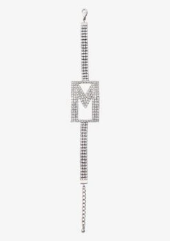 Rhinestone Alphabet Letter Bracelet -LUCY Clothing Shop Alphabet Bracelet M
