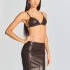 Esti Leather Bra -LUCY Clothing Shop Ecommerce Crop 20230815 Esti Bra Mercy Skirt Dark Chocolate 1415 ECOMM