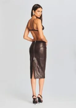 Mercy Leather Skirt -LUCY Clothing Shop Ecommerce Crop 20230815 Esti Bra Mercy Skirt Dark Chocolate 1497 ECOMM