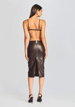 Mercy Leather Skirt -LUCY Clothing Shop Ecommerce Crop 20230815 Esti Bra Mercy Skirt Dark Chocolate 1508 ECOMM