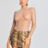 Jessa Sequin Bodysuit -LUCY Clothing Shop Ecommerce Crop 20230815 Jessa Top Nora Coat Tannin 1006 ECOMM