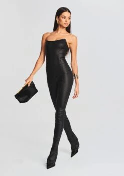 Brinley Coated Denim Jumpsuit -LUCY Clothing Shop Ecommerce Crop 20230816 SET1 BRINLEYJUMPSUITCOATEDBLACK 2068 ECOMM