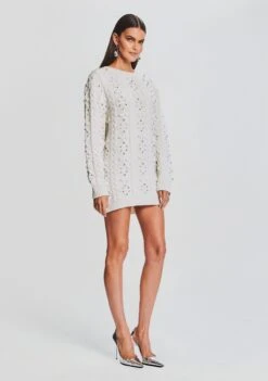 Maple Embellished Sweater Dress -LUCY Clothing Shop Ecommerce Crop 23 09 21 MAPLETOP EVIAHAT IVORY 2158 ECOMM