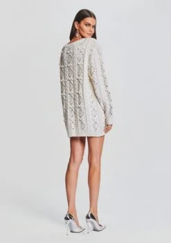 Maple Embellished Sweater Dress -LUCY Clothing Shop Ecommerce Crop 23 09 21 MAPLETOP EVIAHAT IVORY 2164 ECOMM