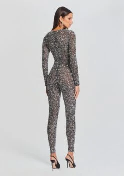 Marcel Sequin Jumpsuit -LUCY Clothing Shop Ecommerce Crop 23 09 21 MARCELJUMPSUIT BLACKSILVER 3186 ECOMM