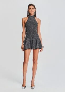 Quinn Dress -LUCY Clothing Shop Ecommerce Crop 23 09 21 QUINNDRESS METALLICBLACKSILVER 3210 ECOMM