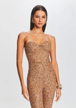 Elodie Sequin Jumpsuit -LUCY Clothing Shop Ecommerce Crop 23 09 22 ELODIEJUMPSUIT TANNIN 2095 ECOMM