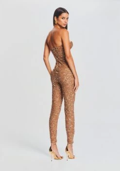 Elodie Sequin Jumpsuit -LUCY Clothing Shop Ecommerce Crop 23 09 22 ELODIEJUMPSUIT TANNIN 2131 ECOMM