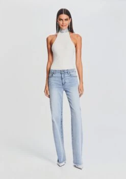 Maci Embellished Knit Bodysuit -LUCY Clothing Shop Ecommerce Crop 23 09 22 MACIBODYSUIT WHITE MARGOTBOYFRIENDJEAN 433 ECOMM