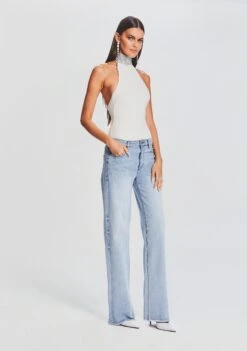 Maci Embellished Knit Bodysuit -LUCY Clothing Shop Ecommerce Crop 23 09 22 MACIBODYSUIT WHITE MARGOTBOYFRIENDJEAN 445 ECOMM