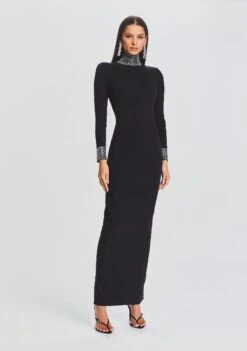 Monroe Embellished Knit Dress -LUCY Clothing Shop Ecommerce Crop 23 09 22 MONROEDRESS BLACK 1213 ECOMM
