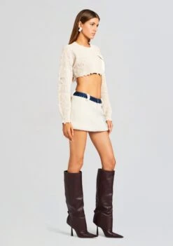 Karissa Teddy Denim Skirt -LUCY Clothing Shop Ecommerce Crop 23 10 17 MINKJACKET KARISSASKIRT DEEPSEA 2967 ECOMM