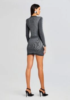 Zem Rib Knit Dress -LUCY Clothing Shop Ecommerce Crop 23 10 17 ZEMDRESS METALLICBLACKSILVER 759 ECOMM