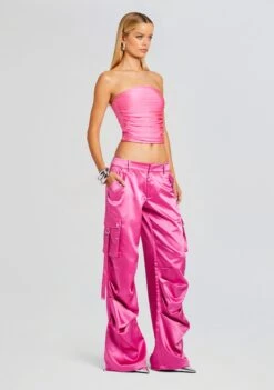 Debbi Strapless Top -LUCY Clothing Shop Ecommerce Crop 23 10 18 DEBBITOP LAIPANT MALIBUPINK 0865 ECOMM