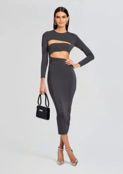 Kepla Dress -LUCY Clothing Shop Ecommerce Crop 23 10 18 KEPLADRESS PEWTER 2203 ECOMM