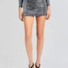 Delta Embellished Knit Skirt -LUCY Clothing Shop Ecommerce Crop 23 10 25 AEROJACKET DELTASKIRT BLACKSILVER 2467 ECOMM