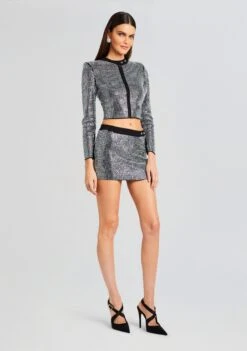 Delta Embellished Knit Skirt -LUCY Clothing Shop Ecommerce Crop 23 10 25 AEROJACKET DELTASKIRT BLACKSILVER 2471 ECOMM e35927cf 782b 4fa5 b7e3 fa60676ba172