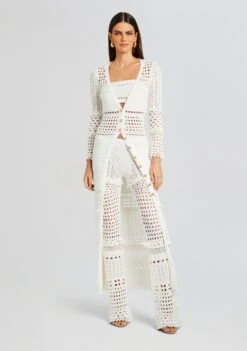 Alaia Knit Crochet Cardigan -LUCY Clothing Shop Ecommerce Crop 23 10 25 ALAIACARDIGAN KYLAPANT LUIZTOP IRIDESCENTWHITE 239 ECOMM d0775125 68f5 459a 9027 d9e213604a86