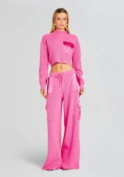 Daph Knit Cargo Pant -LUCY Clothing Shop Ecommerce Crop 23 11 15 DONNASWEATER DAPHPANT MALIBUPINK 0286 ECOMM bcbe9a69 f3cd 49f1 a302 86c68d10e59d
