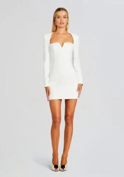 Simone Mini V Dress -LUCY Clothing Shop Ecommerce Crop 23 11 16 SIMONEDRESS WHITE 1078 ECOMM
