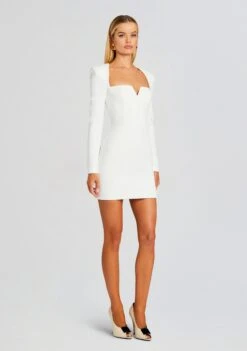 Simone Mini V Dress -LUCY Clothing Shop Ecommerce Crop 23 11 16 SIMONEDRESS WHITE 1092 ECOMM