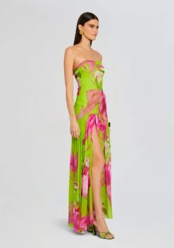 Marisol Silk Dress -LUCY Clothing Shop Ecommerce Crop 23 12 18 MARISOLDRESS LIMEANTHURIUM 2093 ECOMM