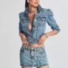 Ada Crystal Embellished Denim Jacket