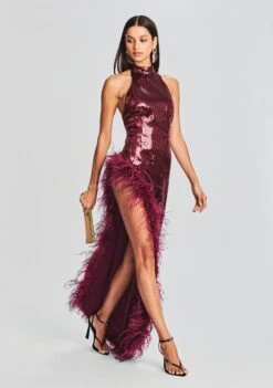 Vixen Sequin Feather Dress -LUCY Clothing Shop Ecommerce Crop 230816 SET2 VIXENDRESS 6485 ECOMM