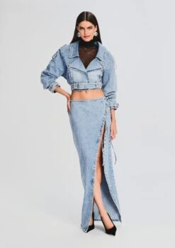 Joslyn Denim Jacket -LUCY Clothing Shop Ecommerce Crop 230831 JOSLYNJACKET ZAHLIASKIRT 2186 ECOMM
