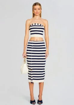 Constance Knit Top -LUCY Clothing Shop Ecommerce Crop 24 01 11 CONSTANCETOP CLEATSKIRT CREAMNAVY 0622 ECOMM