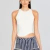 Aqua Tank -LUCY Clothing Shop Ecommerce Crop 24 01 11 EUDORATOP WHITE FINNCARGOSKIRT NAVYSTRIPE 0953 ECOMM