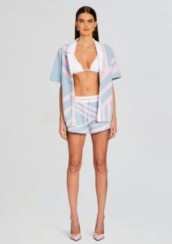 Lei Shirt -LUCY Clothing Shop Ecommerce Crop 24 01 11 LEISHIRT BEAUSHORT JACQUARDBLUEPINK 0603 ECOMM