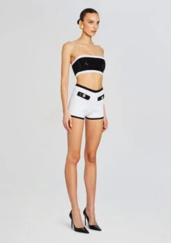 Paighton Embellished Knit Top -LUCY Clothing Shop Ecommerce Crop 24 02 15 AINSLEYJACKET PAIGHTONTOP TORASHORT BLACKWHITE 2097 ECOMM