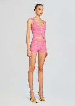 Sandra Bandage Knit Short -LUCY Clothing Shop Ecommerce Crop 24 02 15 NELLATOP SANDRASHORT METALLICCANDYPINK 2448 ECOMM f23be604 bf5f 46aa 8d7f 9869a66b829e