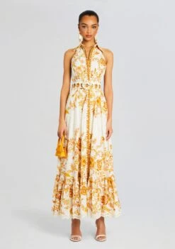 Tora Long Dress -LUCY Clothing Shop Ecommerce Crop 24 02 29 TORA5795LONGDRESSWBUCKLEBELT OFFWHITE 0387 ECOMM