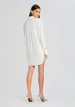 Maddox Embellished Shirt Dress -LUCY Clothing Shop Ecommerce Crop 24 03 12 MADDOXSHIRT WHITE RUTHMINISHOULDERBAG SILVER 0428 ECOMM