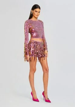 Nicola Sequin Crochet Skirt -LUCY Clothing Shop Ecommerce Crop 24 03 12 MIRIAMTOP NICOLASKIRT THISTLEFLOWER 1227 ECOMM 8ef6ad02 ac99 47a1 b54f df5f4918a45f