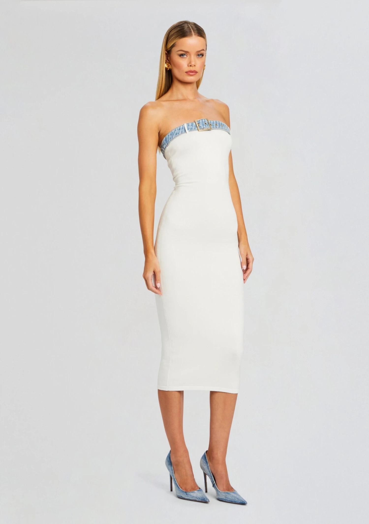 Blanche Knit Denim Dress 5 Blanche Knit Denim Dress - Image 3