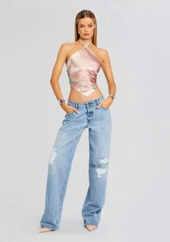 Jamie Silk Top -LUCY Clothing Shop Ecommerce Crop 24 03 13 JAMIETOP DUSTYPINK OHIRPANT TELAVIVSAND 0292 ECOMM