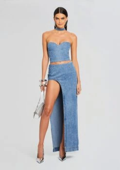 Rory Denim Top -LUCY Clothing Shop Ecommerce Crop 24 03 13 RORYTOP WYNTERSKIRT OASIS 0704 ECOMM