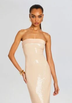 Alexandra Sequin Dress -LUCY Clothing Shop Ecommerce Crop 24 03 26 ALEXANDRADRESS NUDE 0984 ECOMM