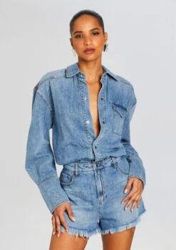 Annie Denim Romper -LUCY Clothing Shop Ecommerce Crop 24 03 26 ANNIEROMPER OASIS 1644 ECOMM