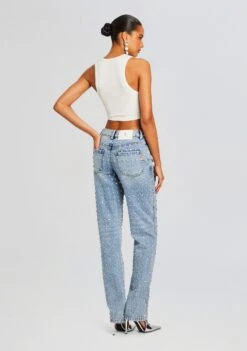 Vero Embellished Denim Pant -LUCY Clothing Shop Ecommerce Crop 24 03 27 CLEATANK WHITE VEROPANT TANGIER 1916 ECOMM
