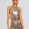 Kylo Embellished Top 2 Kylo Embellished Top -LUCY Clothing Shop Ecommerce Crop 24 03 27 KYLOTOP TAMARSKIRT SILVERGOLD 2556 ECOMM