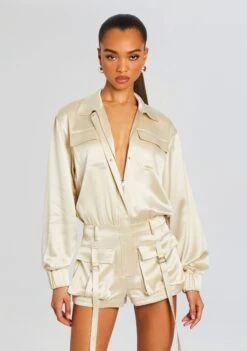 Rosanna Romper -LUCY Clothing Shop Ecommerce Crop 24 03 27 ROSANNAROMPER CHAMPAGNE 1254 ECOMM