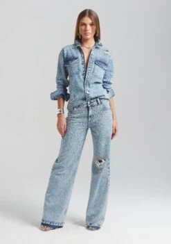 Bronte Wide Leg Crystal Embellished Jean -LUCY Clothing Shop Ecommerce Crop Retrofete Ecomm set2 Look13 1864
