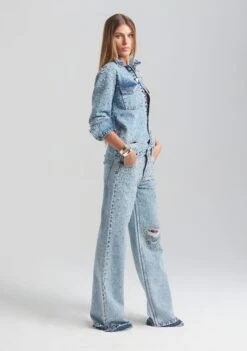Doreen Crystal Embellished Denim Shirt -LUCY Clothing Shop Ecommerce Crop Retrofete Ecomm set2 Look13 1883 881dc66c 1c75 4ed1 a5fe 5bf37c89a984