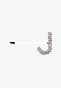 Rhinestone Alphabet Hair Clip -LUCY Clothing Shop Hair Clip J